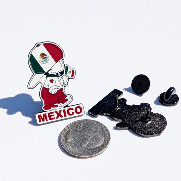 Pin Mexico Pin For Caps Clothing Enamel Badge Mexican Boy Pin Mexican Flag Pin - Picture 3 of 5
